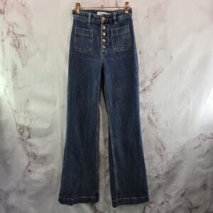 & Other Stories Dark Blue High-Waist Wide-Leg Jeans